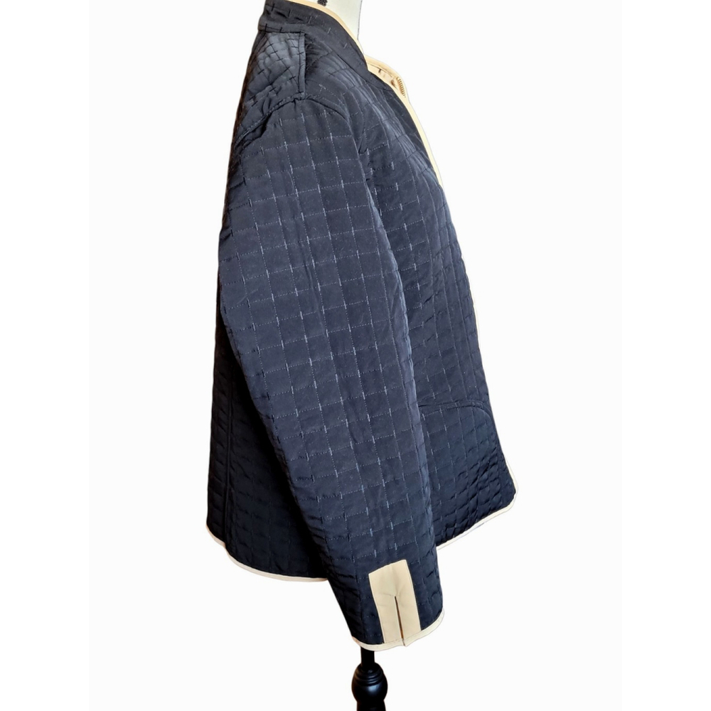 NWT Susan Graver black & tan Reversible Teflon Fabric Fall Jacket Qvc Size 1X - Picture 4 of 13